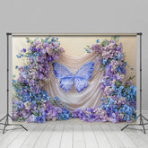 Aperturee - Aperturee Sweet Floral Lavender Wedding Photography Backdrop